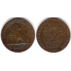 (4.2) Bélgica. 1836. 2 Centimes (BC+)