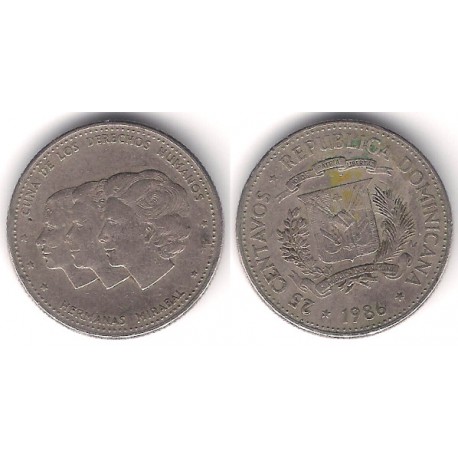 (61.2) República Dominicana. 1986. 25 Centavos (BC)