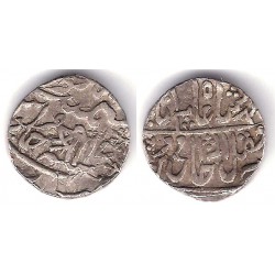 (209) Estados Nativos de la India (Gwalior). AH1106. 1 Rupee (MBC-) (Plata)