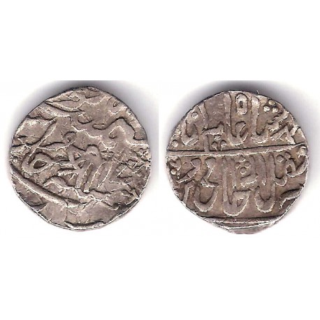 (209) Estados Nativos de la India (Gwalior). AH1106. 1 Rupee (MBC-) (Plata)