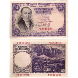 Estado Español. 1946. 25 Pesetas (EBC+) Serie F