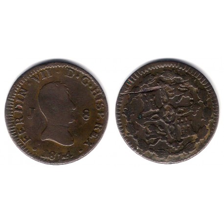 Fernando VII. 1814. 8 Maravedi (BC-/BC) Ceca de Jubia