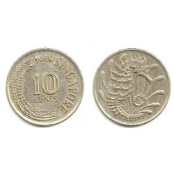 (3) Singapur. 1969. 10 Cents (MBC)