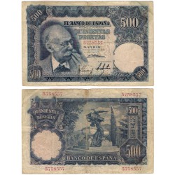 Estado Español. 1951. 500 Pesetas (BC) Sin Serie