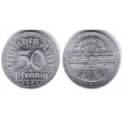 (27) Imperio Alemán (Weimar). 1920(A). 50 Pfennig (EBC+)