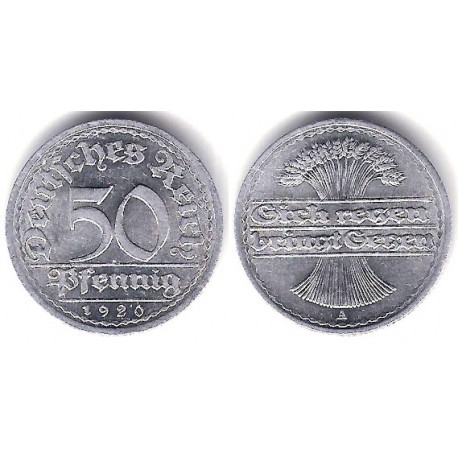 (27) Imperio Alemán (Weimar). 1920(A). 50 Pfennig (EBC+)