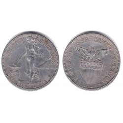 (171) Filipinas. 1917. 50 Centavos (MBC+) (Plata)