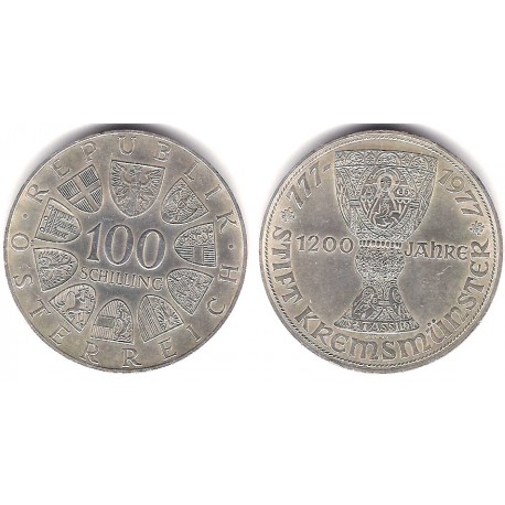 (2934) Austria. 1977. 100 Shillings (SC-) (Plata)