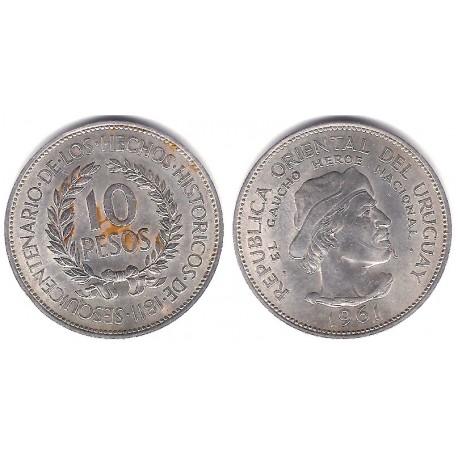 (43) Uruguay. 1961. 10 Pesos (EBC) (Plata)