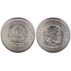 (43) Uruguay. 1961. 10 Pesos (EBC+) (Plata)