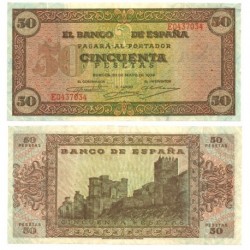 [1938] Billete de 50 Pesetas (EBC). Serie E.