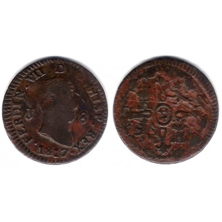 Fernando VII. 1817. 8 Maravedi (BC/BC+) Ceca de Jubia