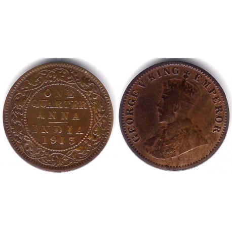 (512) India Británica. 1913. Quarter Anna (MBC)