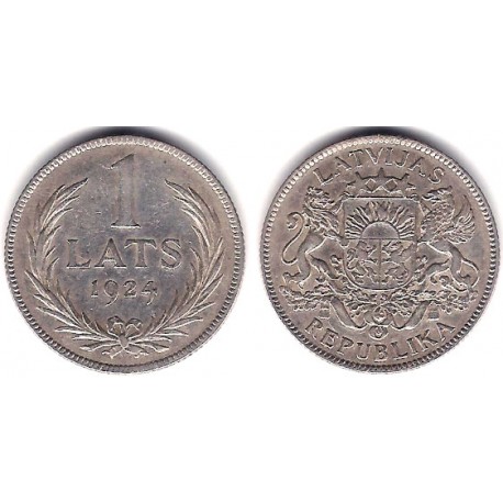 (78) Letonia. 1924. 1 Lats (EBC-) (Plata)