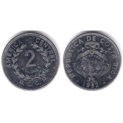 (211.1) Costa Rica. 1982. 2 Colones (EBC)