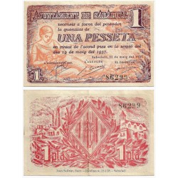 Sabadell. 1937. 1 Peseta (EBC-)