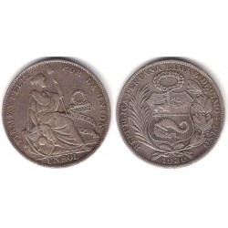 (218.2) Perú. 1930. 1 Sol (MBC) (Plata)