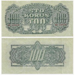 (48s) Checoslovaquia. 1944. 100 Korun (EBC) SPECIMEN