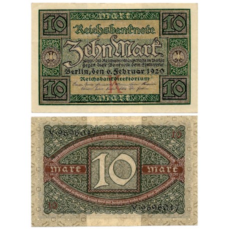 (67a) Imperio Alemán (Weimar). 1920. 10 Mark (EBC+)