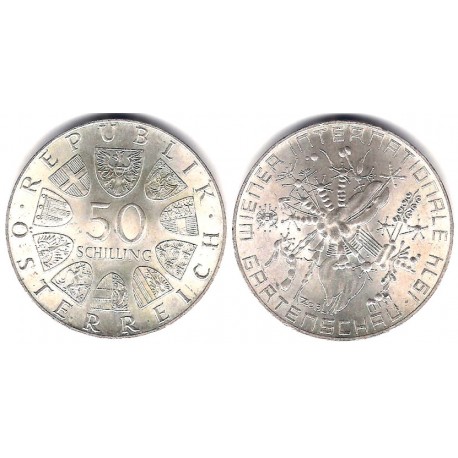 (2919) Austria. 1974. 50 Schilling (SC) (Plata)