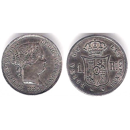 Isabel II. 1859. 1 Real (EBC) (Plata) Ceca de Madrid