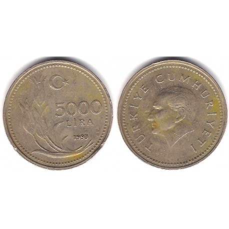 (1025) Turquía. 1993. 5000 Lira (MBC-)