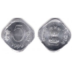 (23) India. 1989. 5 Paise (EBC+)