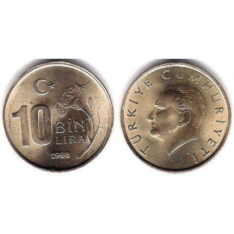 (1027.2) Turquía. 1998. 10 Bin Lira (EBC+)