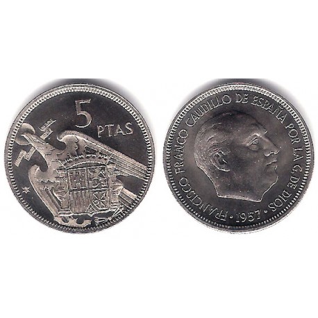 Estado Español. 1957*(72). 5 Pesetas (SC)