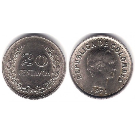 (246.1) Colombia. 1971. 20 Centavos (EBC)