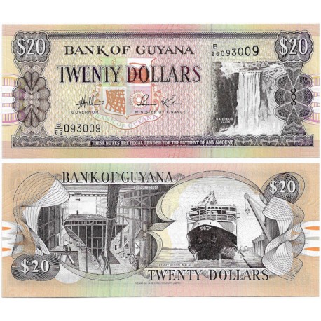 (30d) Guyana. 1996-2018. 20 Dollars (SC)