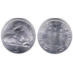 (42) San Marino. 1975. 5 Lira (SC)