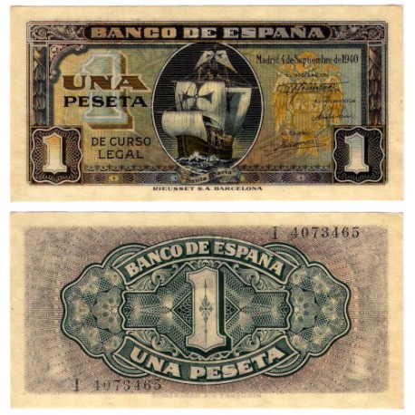 Estado Español. 1940. 1 Peseta (SC-) Serie I