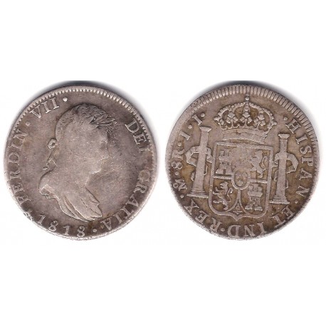 Fernando VII. 1818. 8 Reales (BC) (Plata) Ceca de Mejico JJ