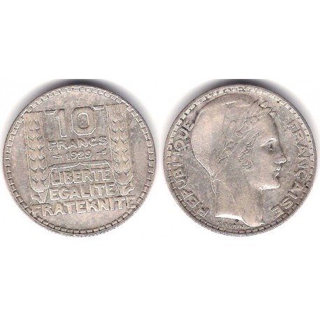 (878) Francia. 1929. 10 Francs (MBC) (Plata)