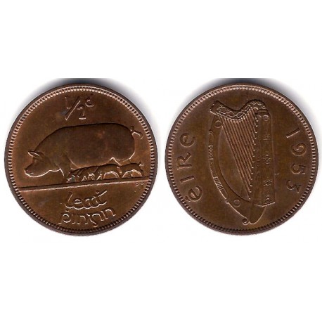 (10) Irlanda. 1953. ½ Penny (MBC)