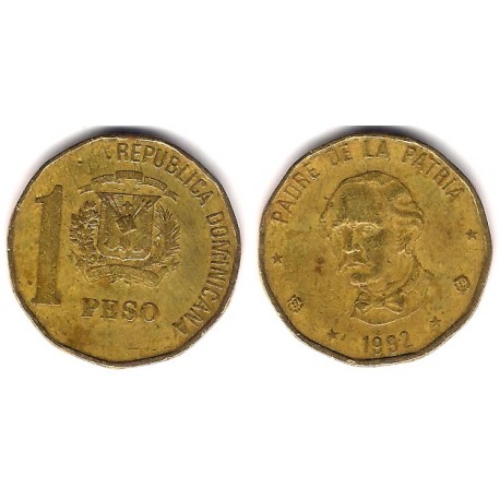 (80.2) República Dominicana. 1992. 1 Peso (BC)