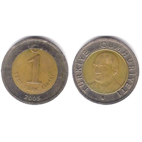 (1169) Turquía. 2005. 1 Lira (BC+)