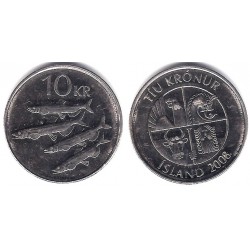 (29.1a) Islandia. 2008. 10 Kronur (EBC)