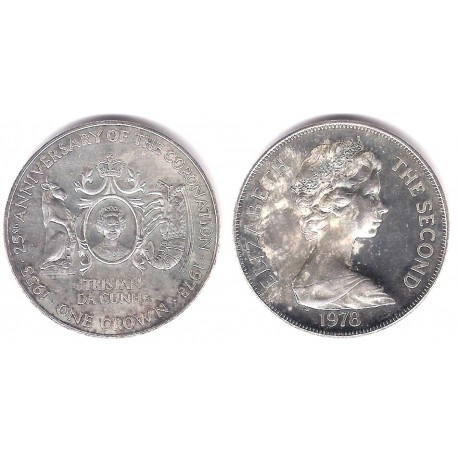 (2a) Tristán de Acuña. 1978. 1 Crown (EBC+) (Plata)