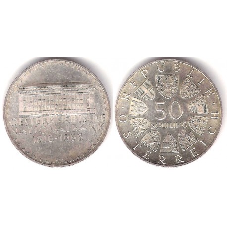 (2900) Austria. 1966. 50 Schilling (EBC+) (Plata)