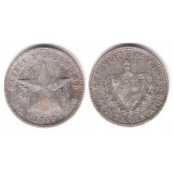 (13.2) Cuba. 1949. 20 Centavos (MBC+) (Plata)