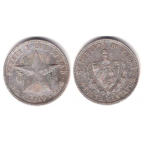 (13.2) Cuba. 1949. 20 Centavos (MBC+) (Plata)