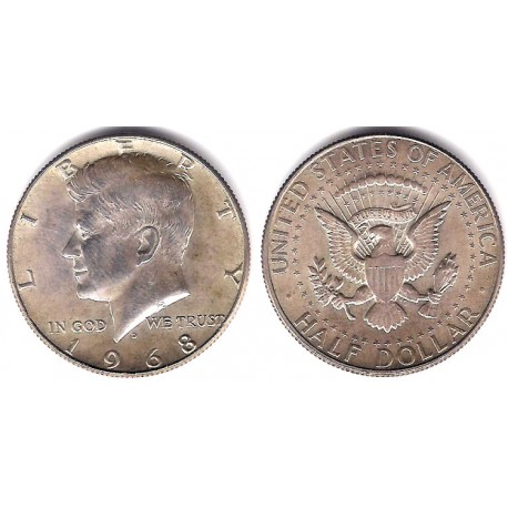 (202a) Estados Unidos de América. 1968(D). Half Dollar (MBC+) (Plata)