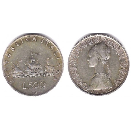 (98) Italia. 1959. 500 Lira (MBC-) (Plata)