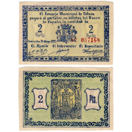 Totana. 1937. 2 Pesetas (EBC)