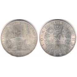 (2921) Austria. 1974. 50 Schilling (EBC+) (Plata)