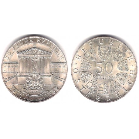 (2904.1) Austria. 1968. 50 Schilling (SC) (Plata)