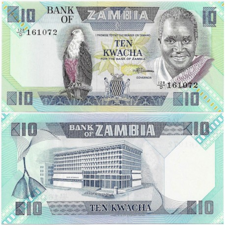 (26e) Zambia. 1980-88. 10 Kwacha (SC)