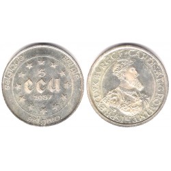 (166) Bélgica. 1987. 5 Ecu (SC) (Plata)